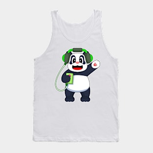 Panda Musician Headphone Music Tank Top